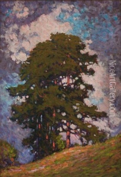 Hillside Trees Oil Painting - Francis Hans Johnston