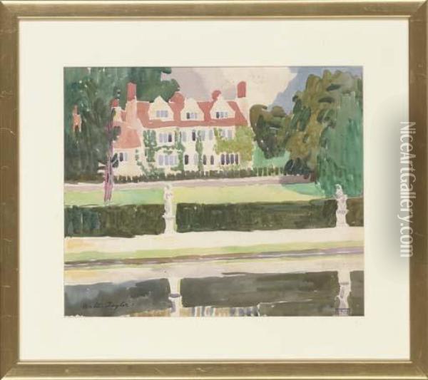 Figures In Brunswick Square, London; And The Country House Oil Painting - Walter Taylor