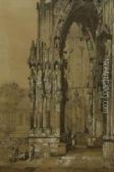 Ratisbonne Cathedral Oil Painting - Samuel Prout