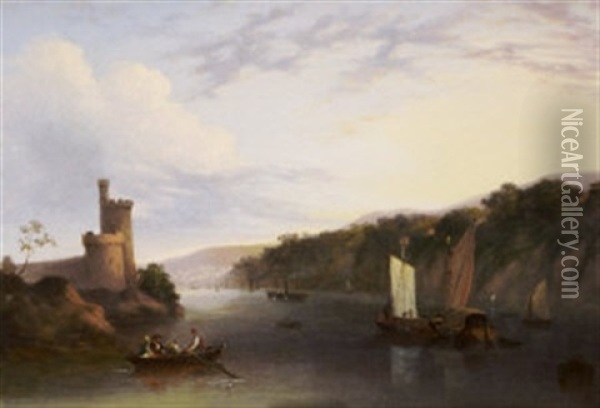 On The River Lee, Below Blackrock Castle Oil Painting - George Atkinson