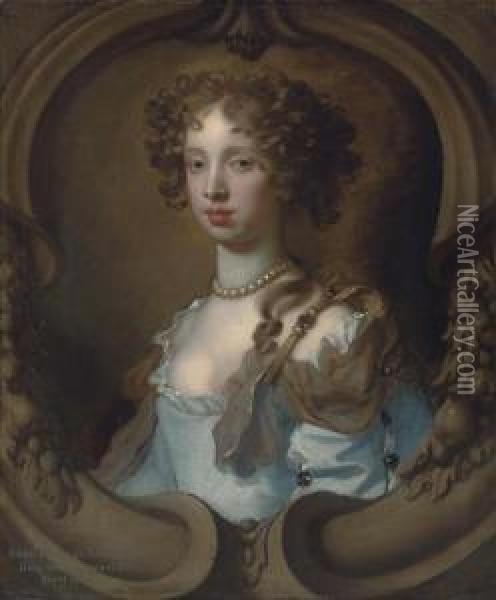 Portrait Of Lady Frances Norcliffe Oil Painting - Sir Peter Lely