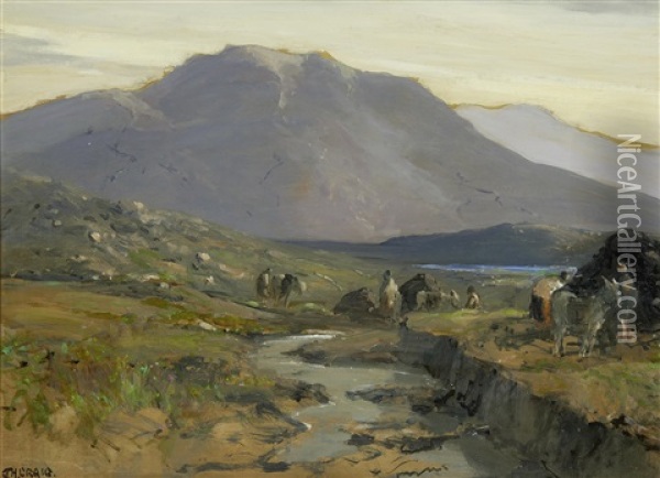 The Twelve Pins, Connemara Oil Painting - James Humbert Craig