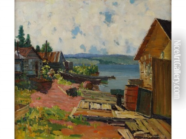 At The Lake Oil Painting - John Adams Spelman