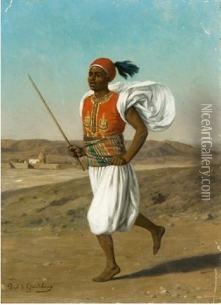 Le Messager Egyptien Oil Painting - Louis Emile Pinel De Grandchamp