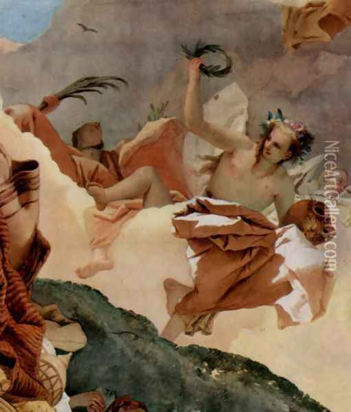 Apotheosis of the Family Pisani, detail 3 Oil Painting - Giovanni Battista Tiepolo