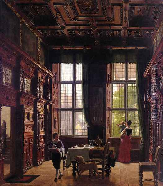 Interior, Lubeck Oil Painting - Heinrich Hansen