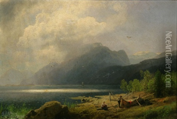 Hardangerfjord, Norway Oil Painting - Hermann Herzog