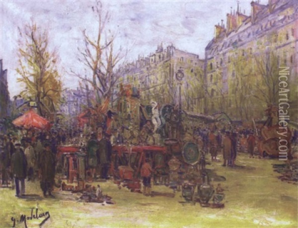 Foire A La Ferraille Boulevard Richard-lenoir Oil Painting - Gustave Madelain