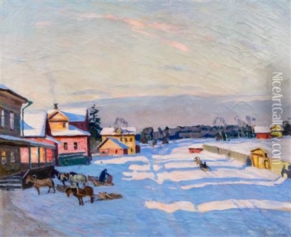 Paysage De Neige Oil Painting - Arnold Borisovich Lakhovsky