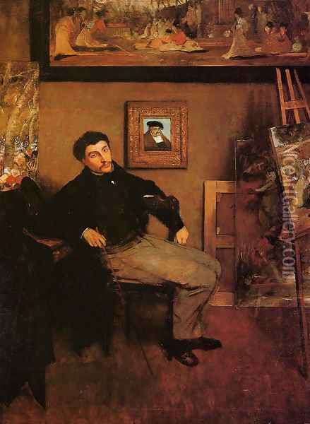 Portrait of James Tissot Oil Painting - Edgar Degas
