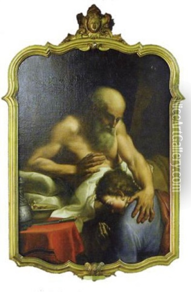 Isaac Blessing Jacob Oil Painting - Annibale Carracci