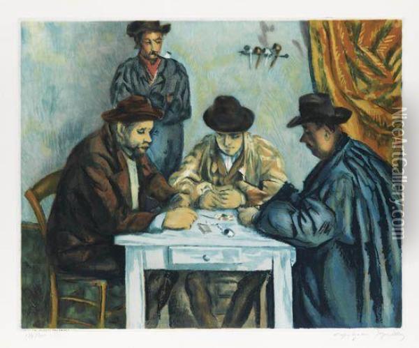 Les Joueur Des Cartes Oil Painting - Paul Cezanne