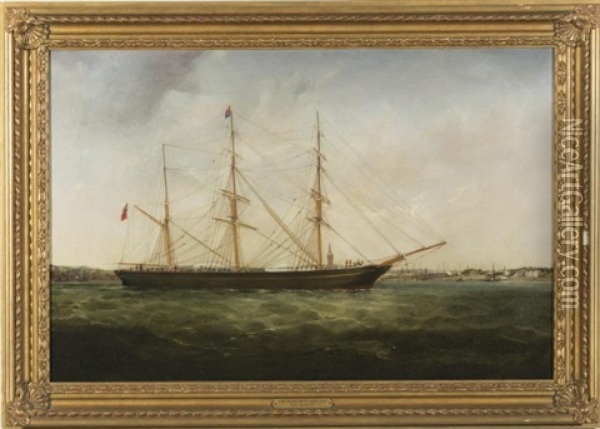 The Barque Margaret Longton At Anchor Off Liverpool Oil Painting - William Kimmins McMinn