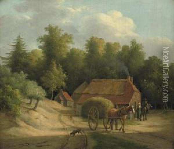 Haywain By A Farm oil painting reproduction by Anthony Oberman ...