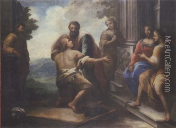 The Departure Of The Prodigal Son Oil Painting - Giovanni Lanfranco