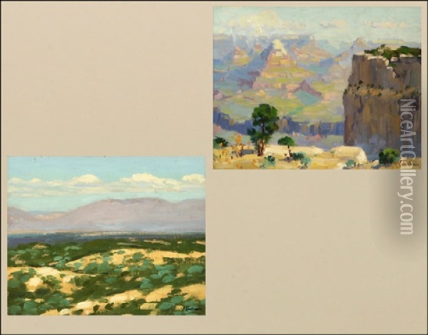 Grand Canyon (+ Desert Vista; 2 Works) Oil Painting - Ferdinand Kaufmann