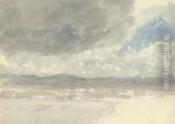 Coastal Landscape With A Squall Approaching Oil Painting - David I Cox