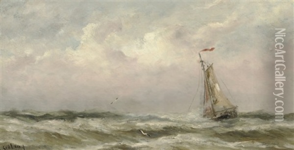 Hooge Zee Oil Painting - Gerard Van Der Laan