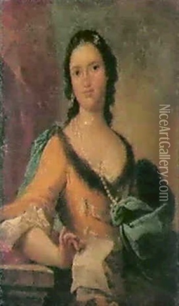 Bildnis Einer Jungen Venezianerin Oil Painting - Pietro Longhi