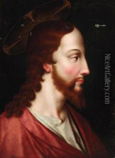 Christ, Bust-length, In Profile Oil Painting - Marcello Venusti