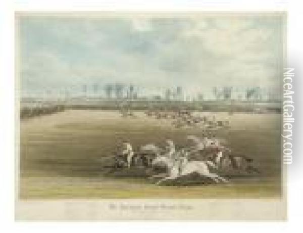 Aylesbury Grand Steeplechase. The Light Weightstakes Oil Painting - James Pollard