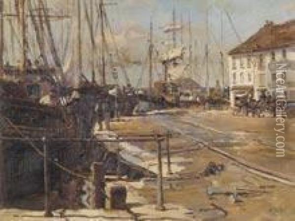 Poole Harbour, England Oil Painting - Herbert Kerr Rooke