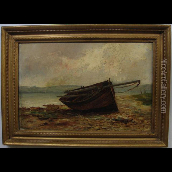 Beached Boat Oil Painting - Andrew Black