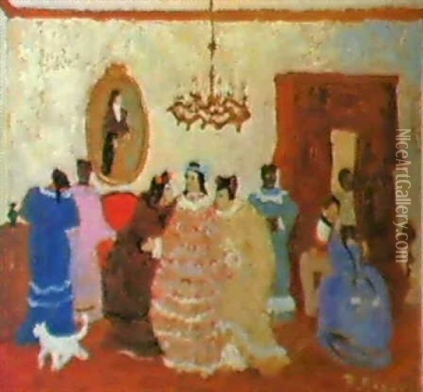 Mala Noticia Oil Painting - Pedro Figari