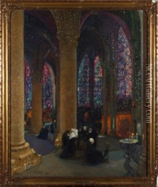 Interieur Der Kathedrale In Chartres Oil Painting - Pierre Gaston Rigaud