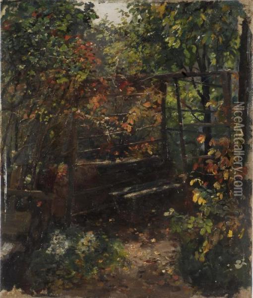 Angolo Di Giardino Oil Painting - Severino Trematore