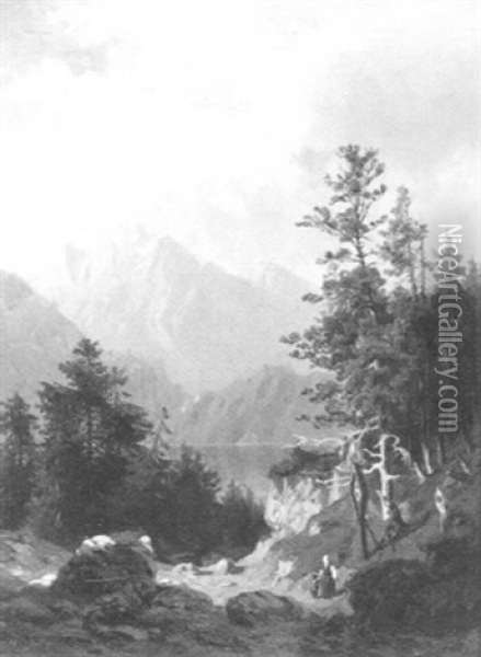 Partie Am Kochelsee Oil Painting - Gustav Osterroht