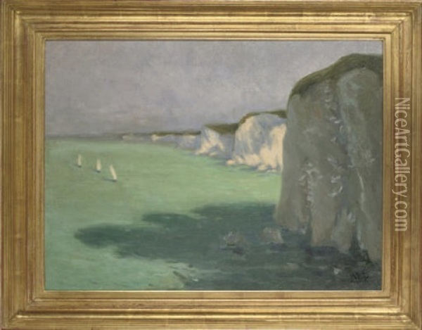 The Cliffs Of Dover Oil Painting - Margaret Fletcher Leadbitter