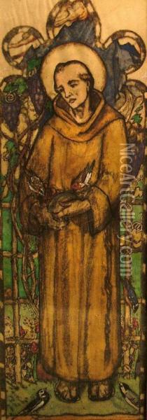 St Francis Oil Painting - Louis Davis Arws