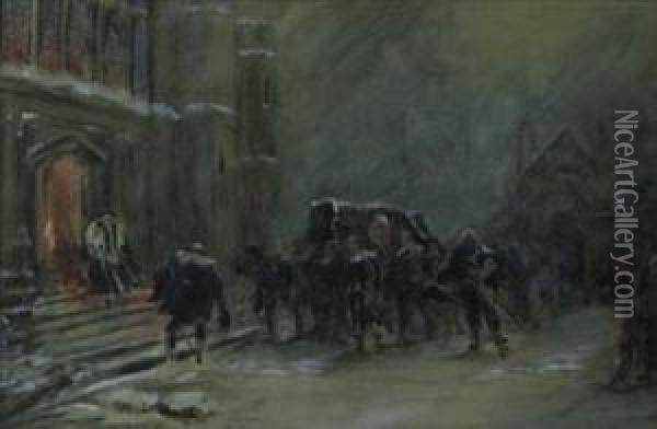 Funeral Of Charles I Oil Painting - Ernest Crofts