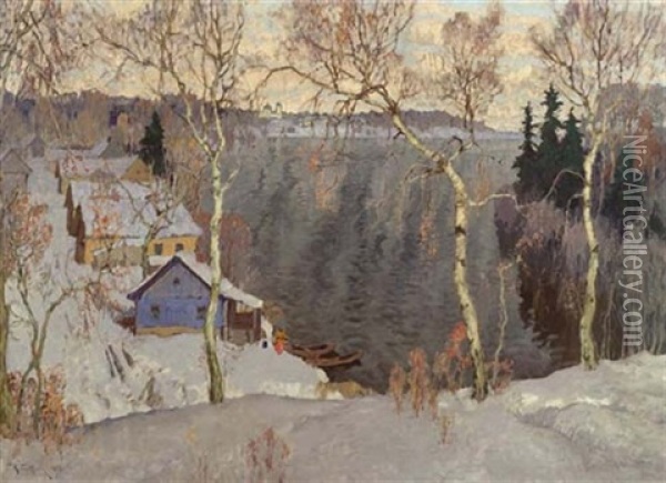 Winterlandschaft Oil Painting - Konstantin Ivanovich Gorbatov
