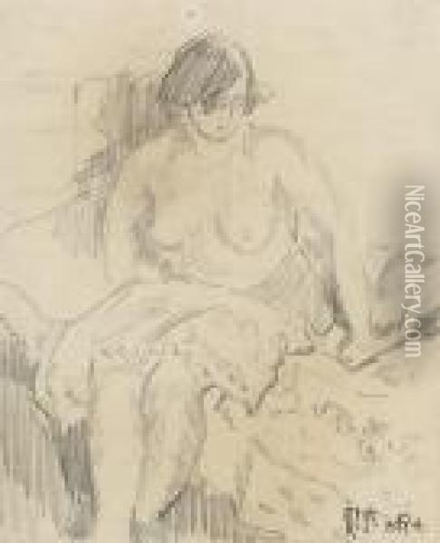 Nude On A Bed Oil Painting - Walter Richard Sickert