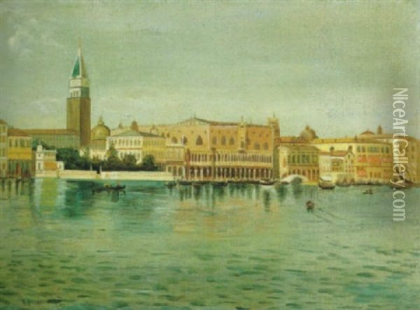 Venezia, San Marco Dal Mare Oil Painting - Alberto Prosdocimi