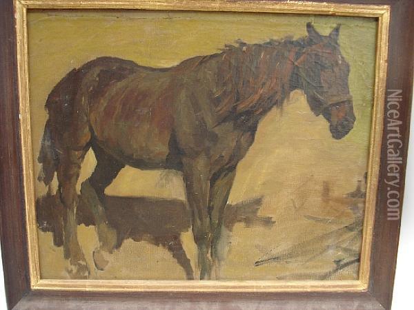 Old Chestnut Mare Oil Painting - Nathaniel Hughes John Baird