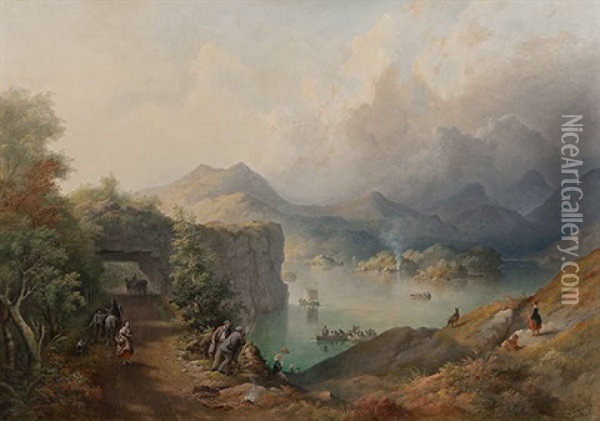 Upper Lake Killarney, Taken Near The Tunnel Oil Painting - Richard Brydges Beechey