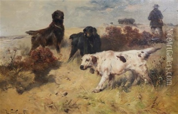Setters In The Field Oil Painting - Henry Schouten