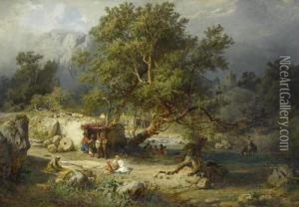 Caucasian Landscape Oil Painting - Paul Von Franken