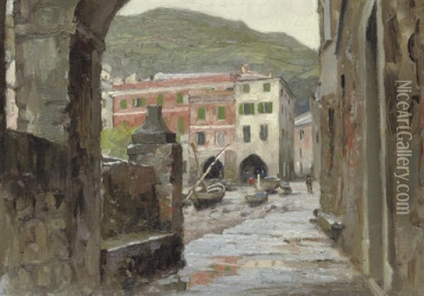 The Archway, Vernazza, October Oil Painting - Alexander Mann