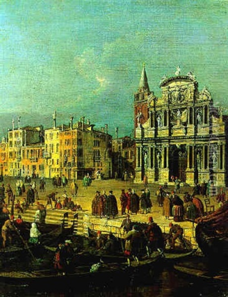 Capriccio Der Kirche Santa Maria Zobenigo In Venedig Oil Painting - Giacomo Guardi