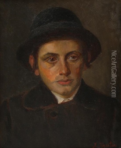 Portrait Of A Young Man Oil Painting - Lazar Krestin