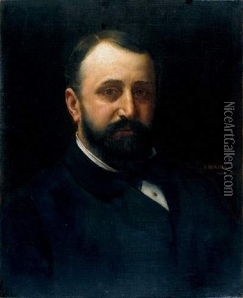 Portrait D'homme Oil Painting - Vlacho Bukovac