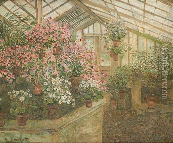 Dans Le Jardin Botanique A Rotterdam Oil Painting - Marie Antoinette Marcotte