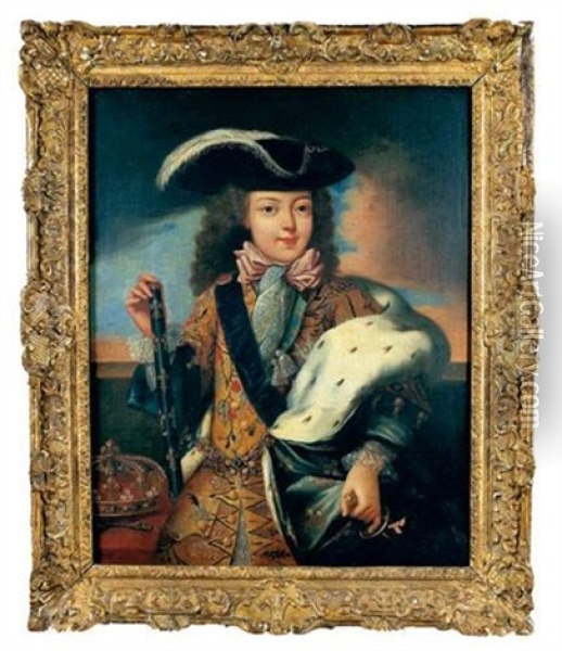 Portrait Du Roi Louis Xv Enfant En Costume De Sacre Oil Painting - Pierre Gobert