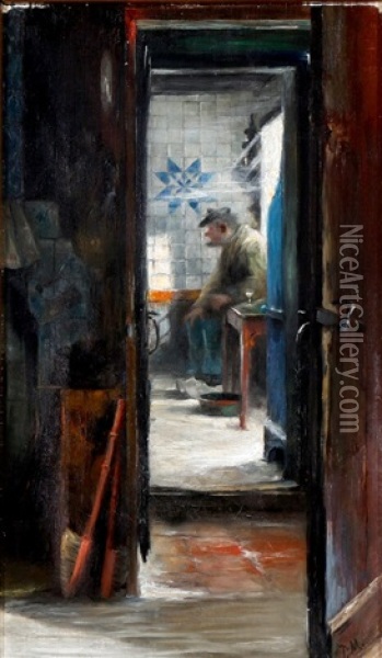 Kitchen Interior Oil Painting - Paul Missbach