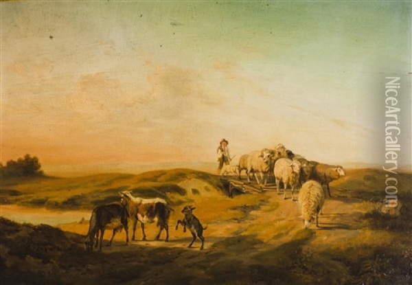 Out To Pasture Oil Painting - Frantisek Roscher