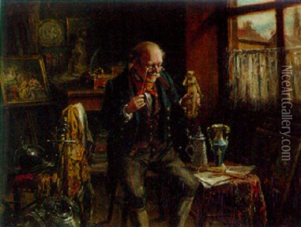 The Connossieur Oil Painting - Hermann Kern